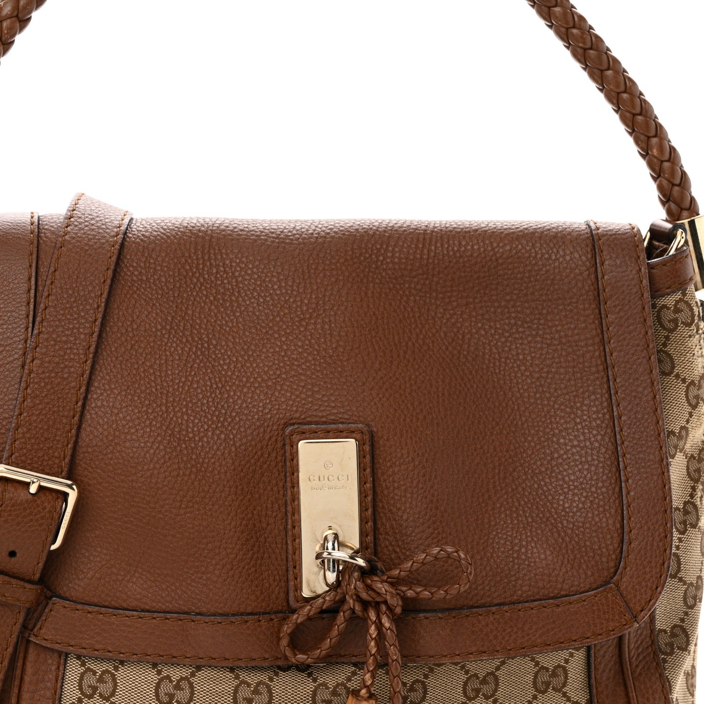 Monogram Calfskin Medium Bella Flap Bag Brown