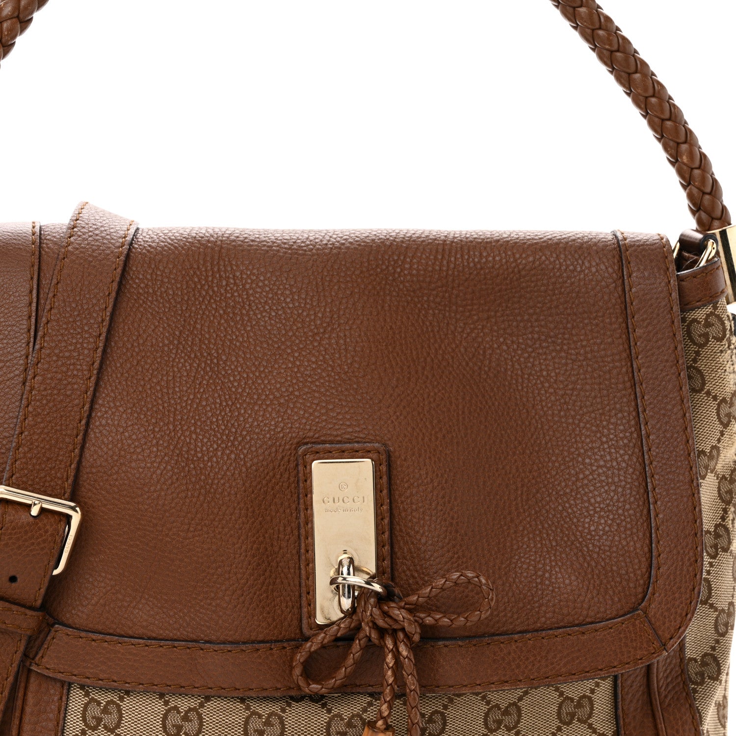 Gucci Monogram Calfskin Medium Bella Flap Bag Brown 8 of 19