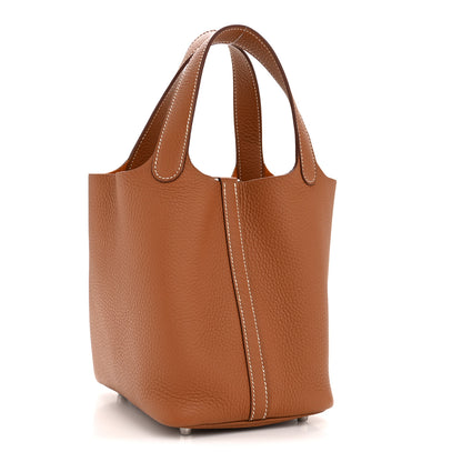 Hermes Taurillon Clemence Picotin Lock 18 PM Gold 3 of 11