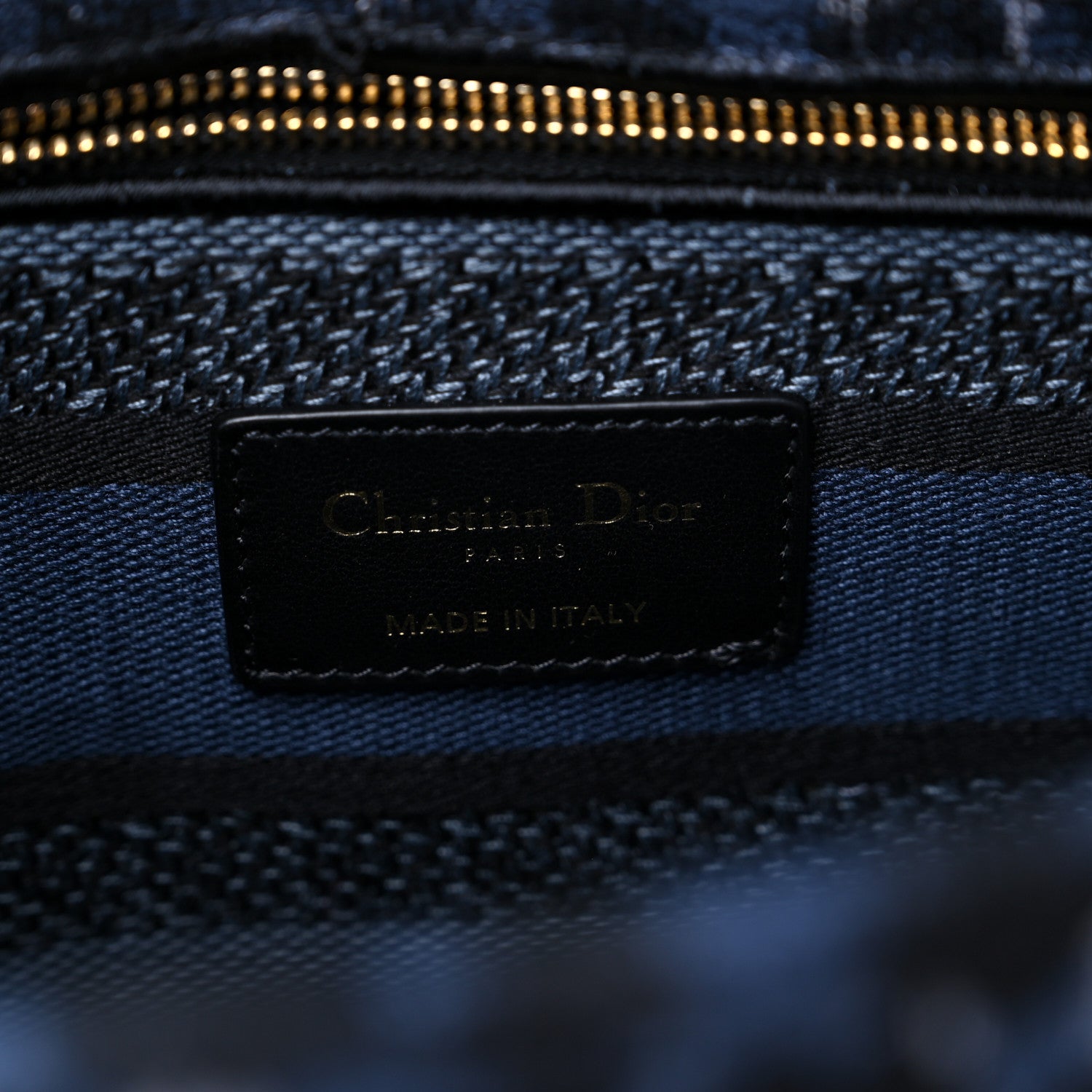 Christian Dior Canvas Mizza Embroidered Medium Lady D-Lite Blue 6 of 10