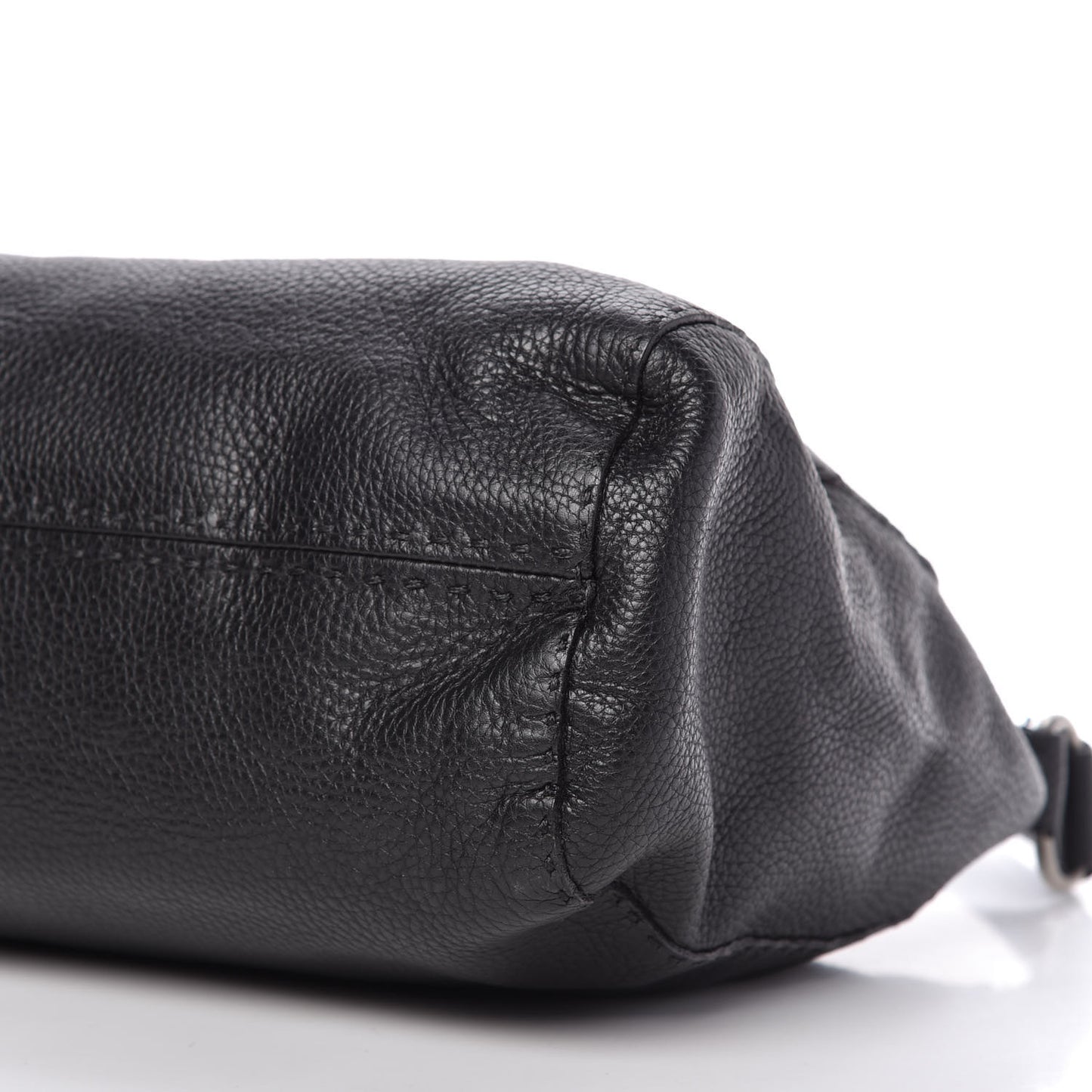 Vitello Daino Shoulder Flap Bag Black