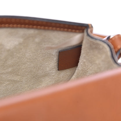 Chloe Calfskin Suede Floral Patchwork Small Nile Bracelet Bag Caramel 7 of 10