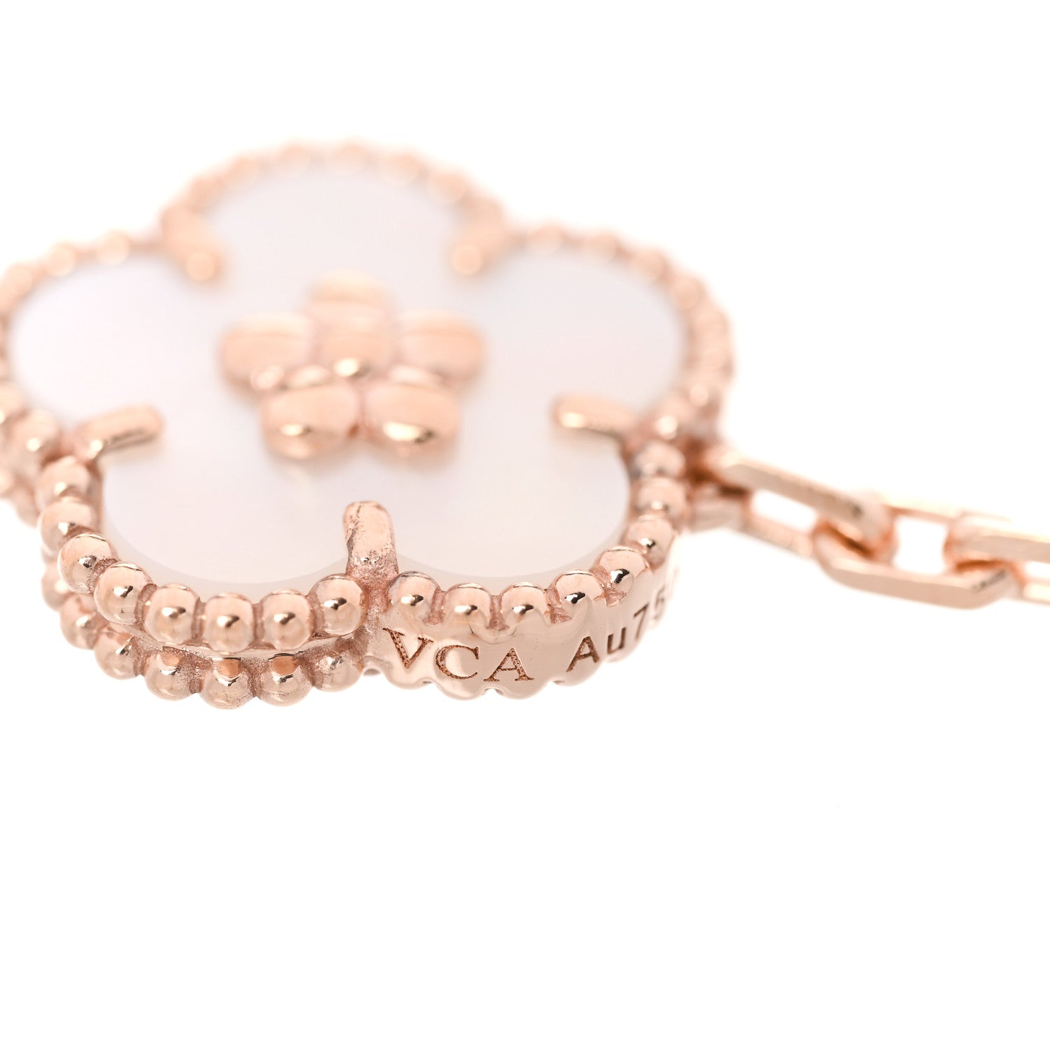 Van Cleef & Arpels 18K Rose Gold Carnelian Mother of Pearl Onyx 5 Motifs Lucky Spring Bracelet 3 of 5