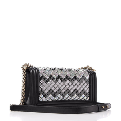 Chanel Lambskin Tile Embroidered Medium Brasserie Mosaic Boy Flap Black Multicolor 3 of 10