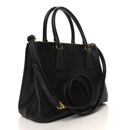 Prada Saffiano Small Galleria Double Zip Tote Black 2 of 9