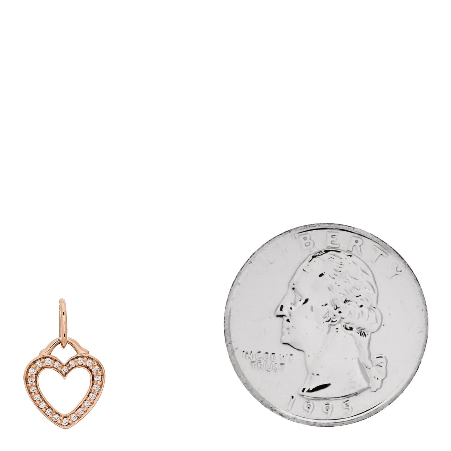 18K Rose Diamond Sentimental Heart Charm