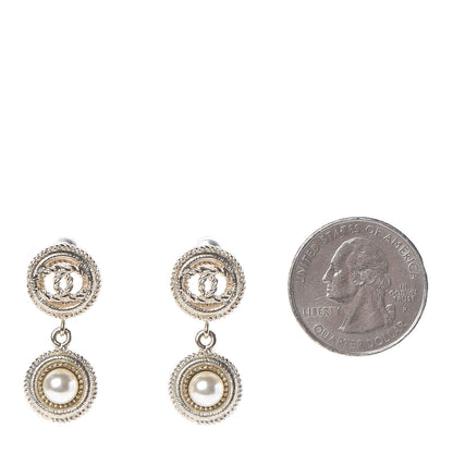 Chanel Pearl CC Drop Earrings Gold 2 of 5