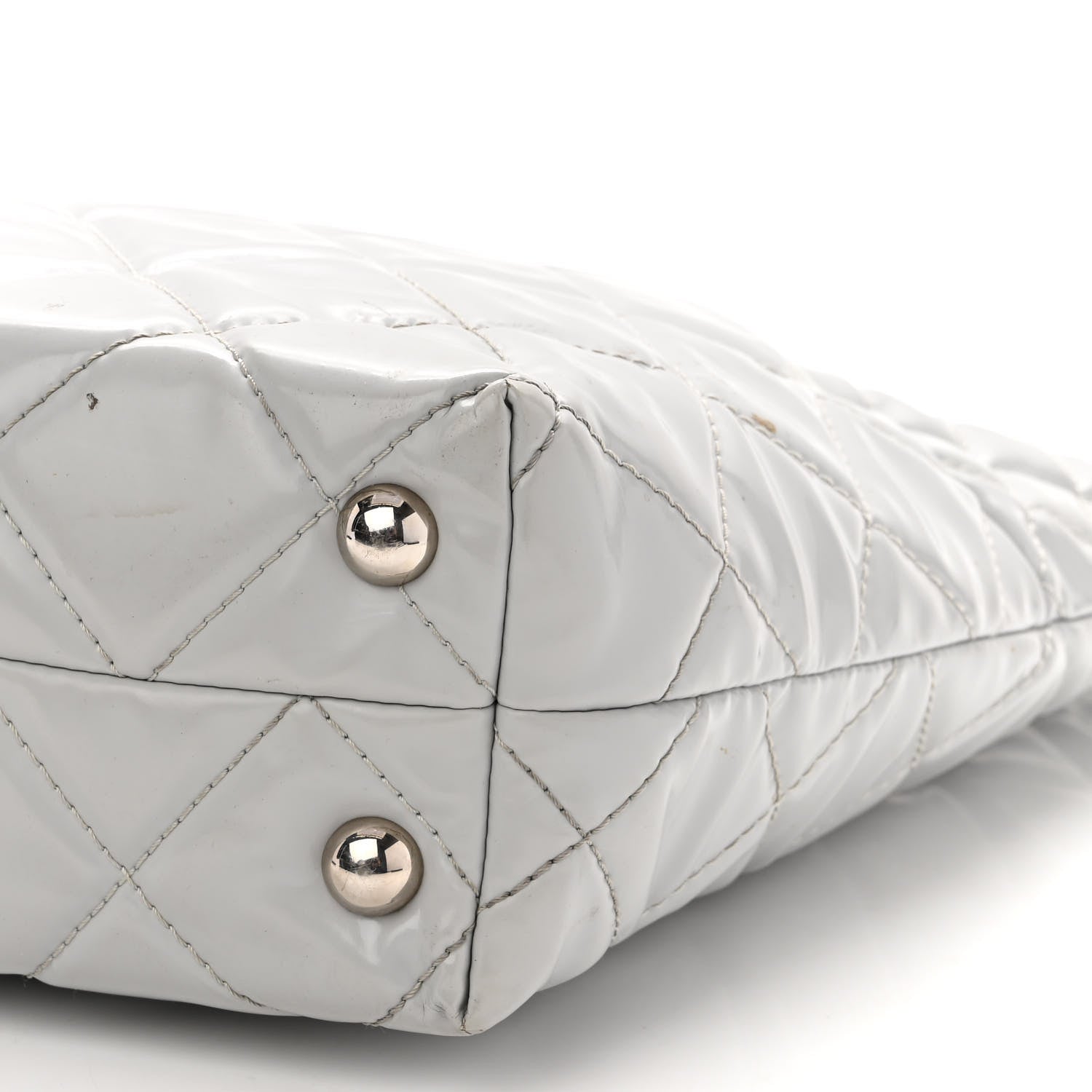 Chanel Vinyl Quilted In The Business North South Tote Light Grey 10 of 11