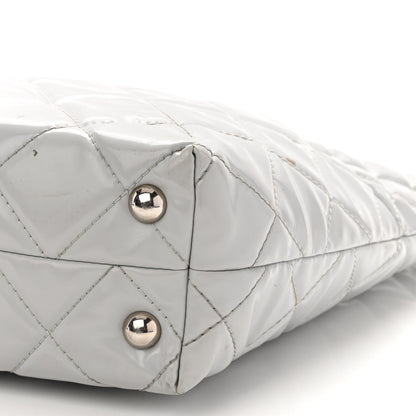 Chanel Vinyl Quilted In The Business North South Tote Light Grey 10 of 11