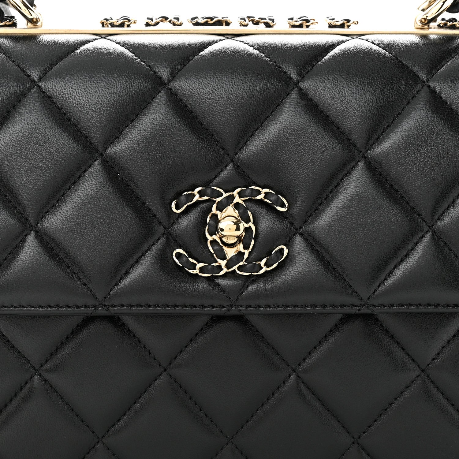 Chanel Lambskin Quilted Small Trendy CC Chain Dual Handle Flap Bag Black 8 of 11