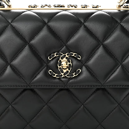 Chanel Lambskin Quilted Small Trendy CC Chain Dual Handle Flap Bag Black 8 of 11