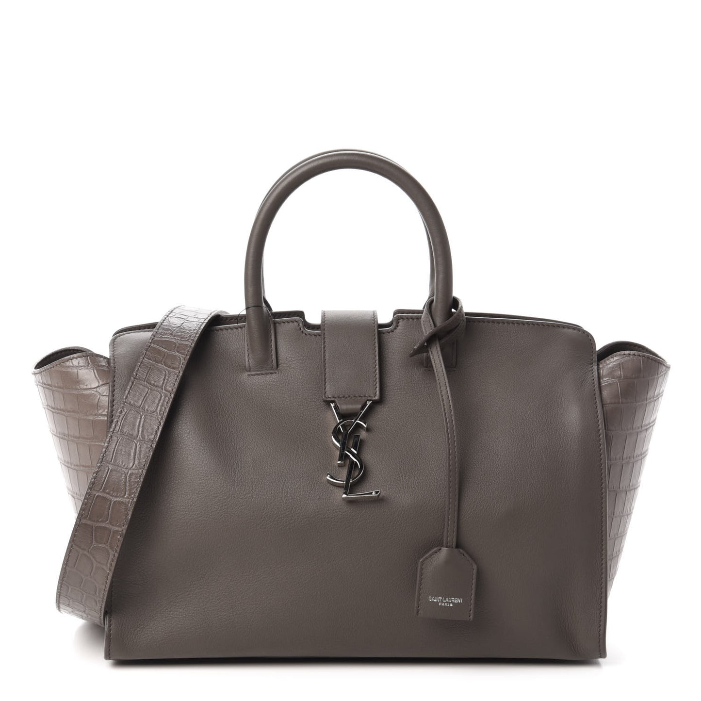 Calfskin Crocodile Embossed Small Monogram Downtown Cabas Earth
