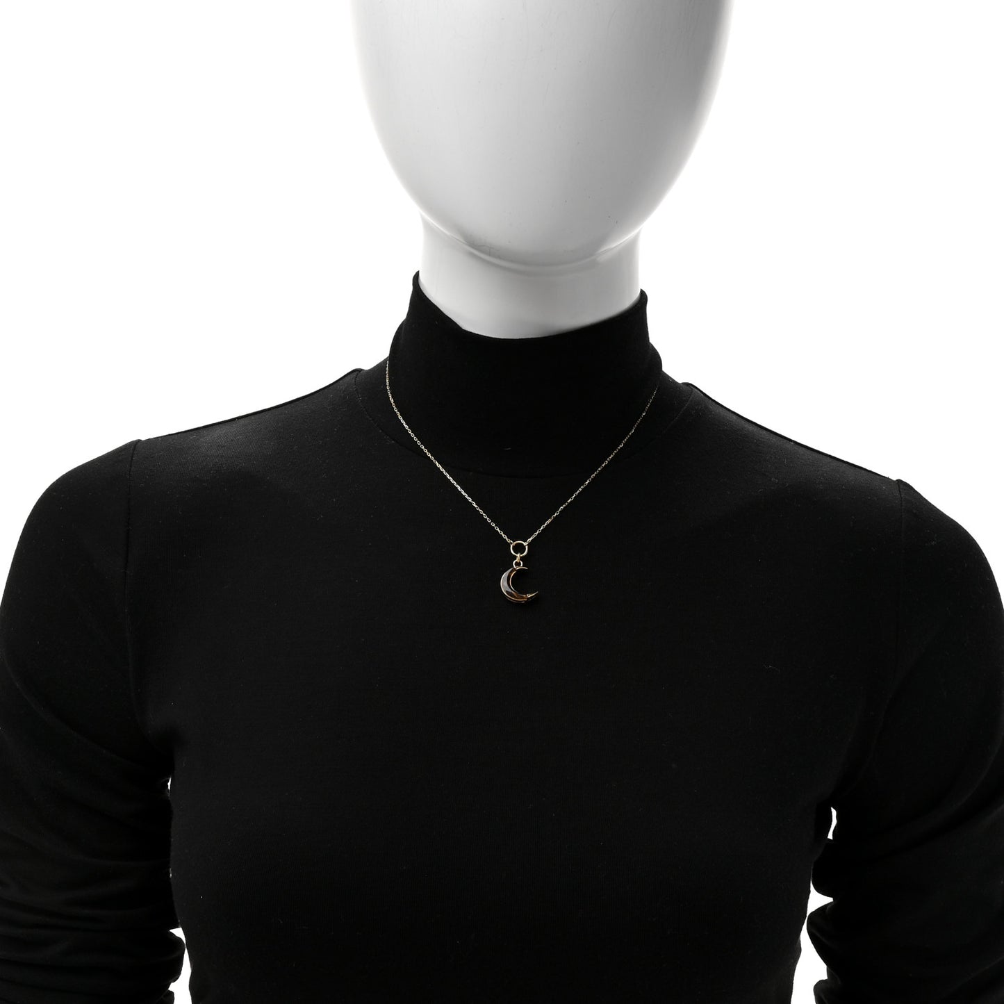 18K Yellow Gold Champagne Citrine Crescent Karma Necklace