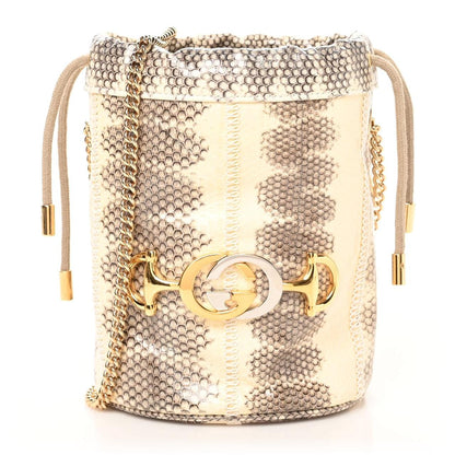Gucci Snakeskin Mini Zumi Bucket Bag Grey 1 of 8