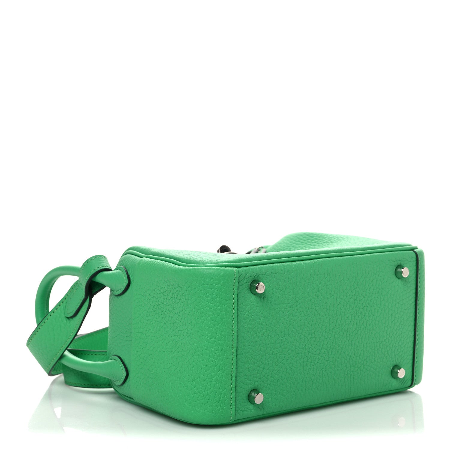 Hermes Taurillon Clemence Mini Lindy 20 Vert Comics 4 of 10