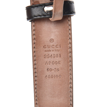 Gucci Calfskin Crystal Interlocking G Belt 90 36 Black 4 of 7