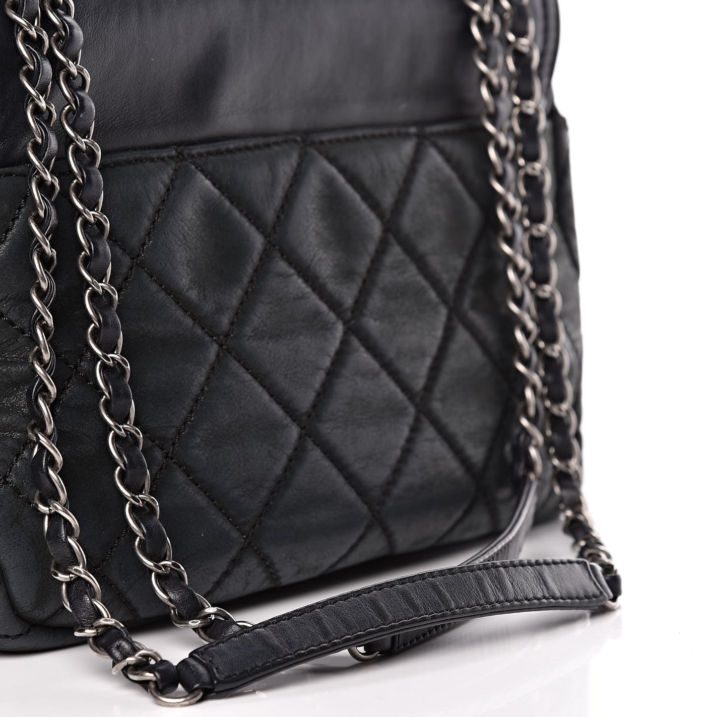 Iridescent Calfskin Medium In the Mix Flap Black