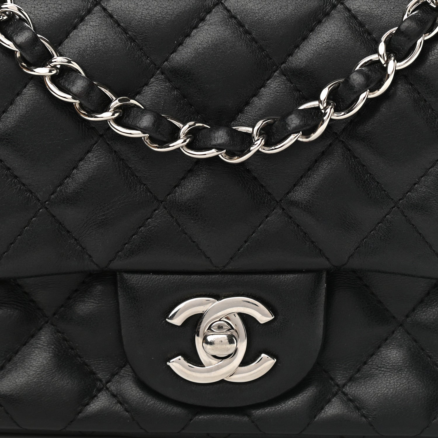 Chanel Lambskin Quilted Mini Square Flap Black 8 of 11