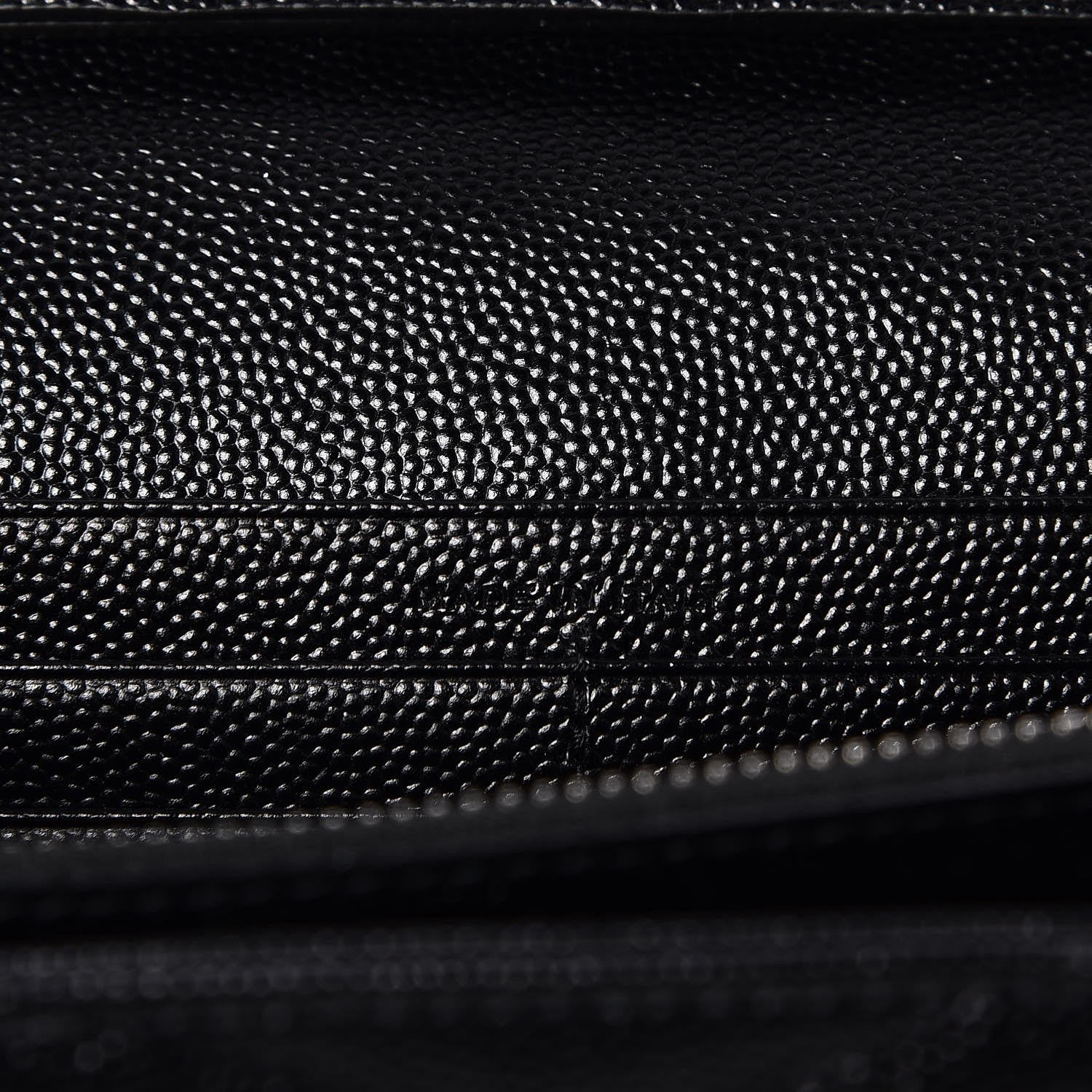 Saint Laurent Grain De Poudre Matelasse Chevron Monogram Chain Wallet Black 7 of 8
