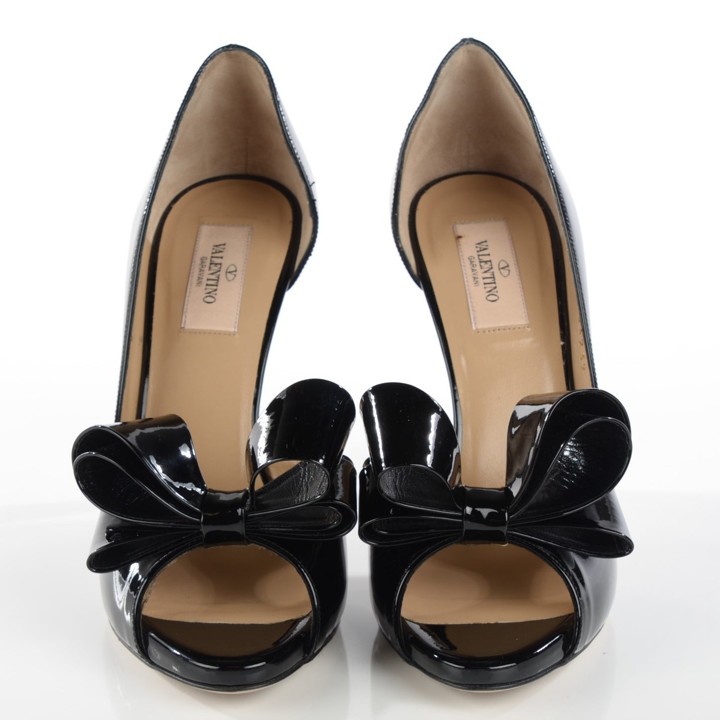 Patent Couture Bow Peep Toe d'Orsay 15/110mm Pumps 39 Black