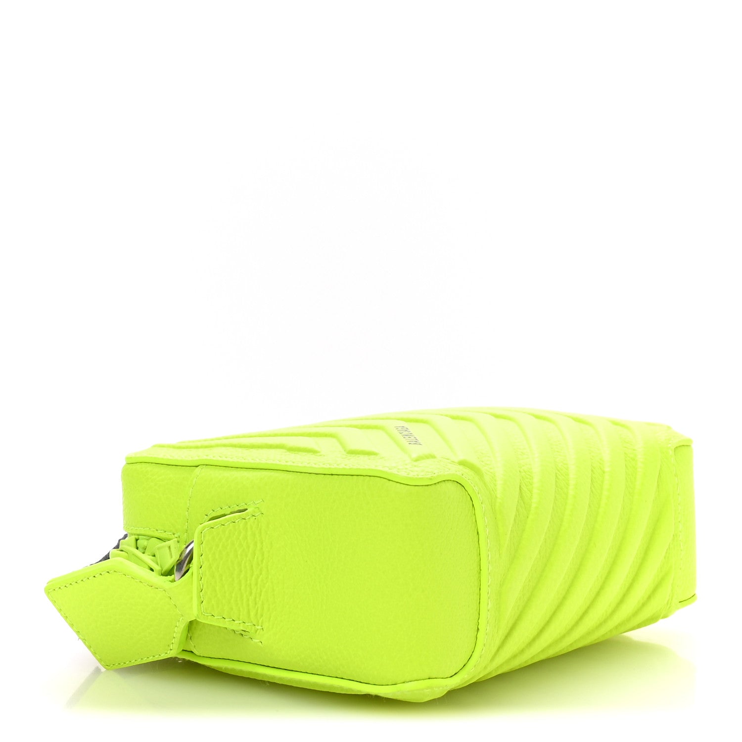 Balenciaga Grained Calfskin Embossed Car Camera Bag Yellow Fluo Black 4 of 10