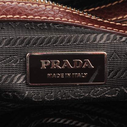 Prada Vitello Daino Logo Bowler Bruciato 6 of 10