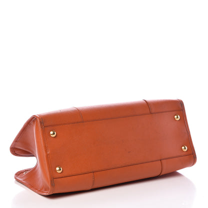 Prada Saffiano Lux Top Handle Tote Papaya 4 of 25