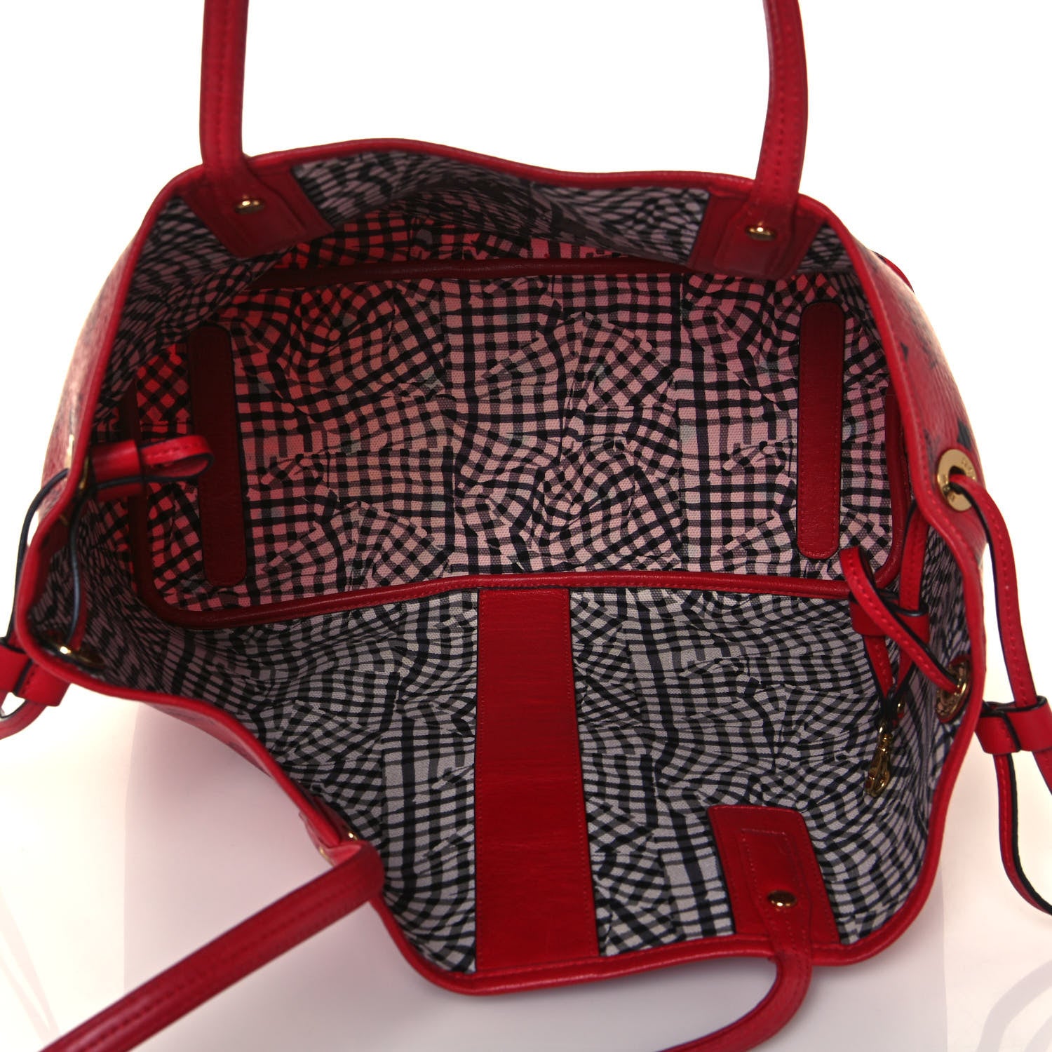 MCM Visetos Medium Liz Reversible Shopper Tote Ruby Red 6 of 19