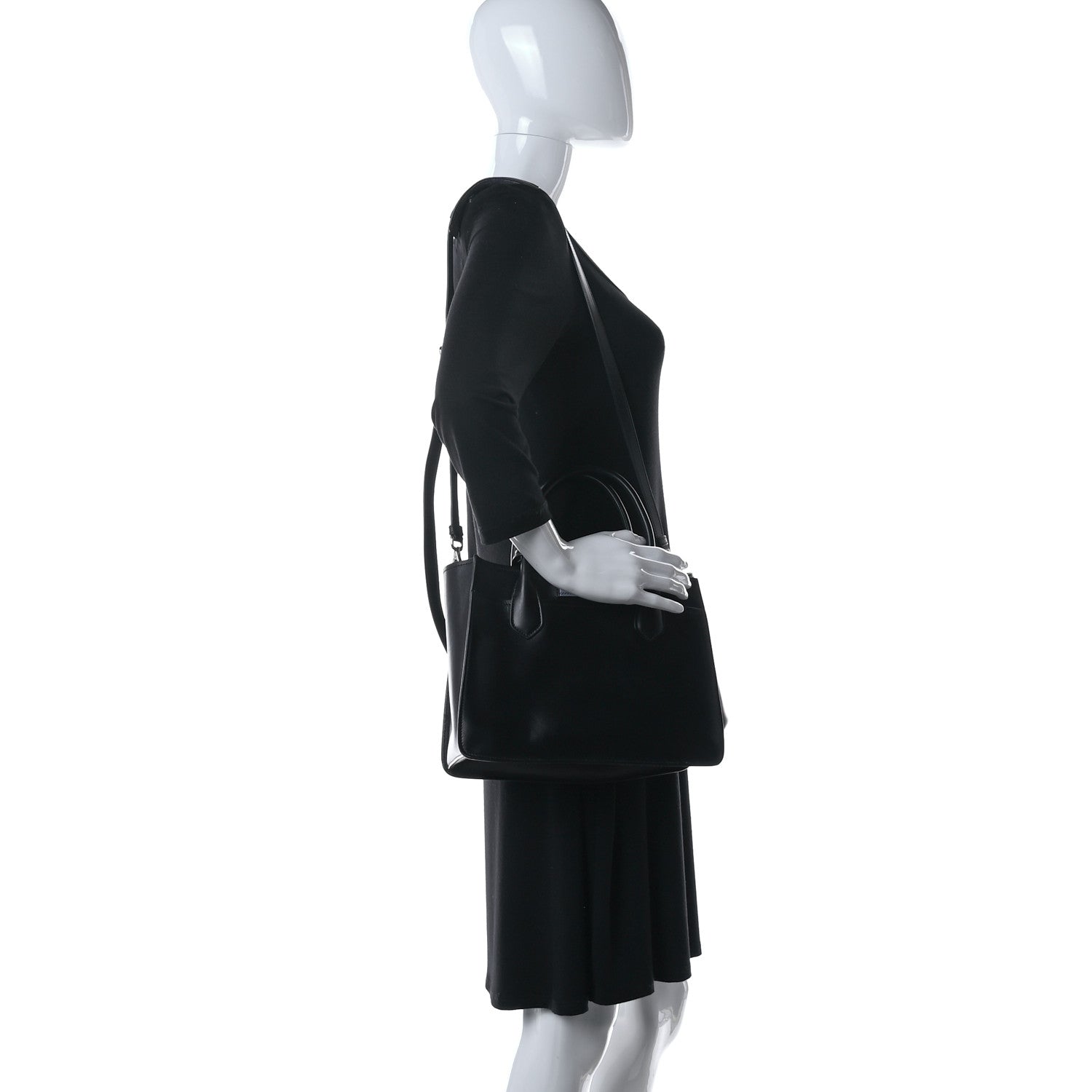 Prada City Calfskin Etiquette Tote Black Astrale 2 of 9