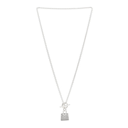 Hermes Sterling Silver Birkin Amulette Pendant Necklace 3 of 4