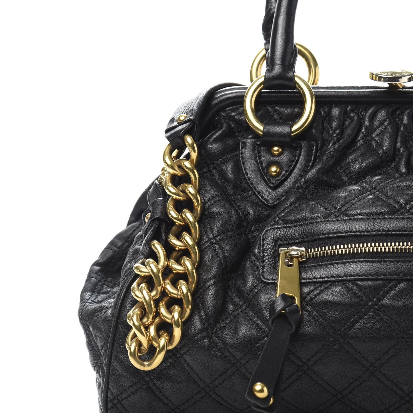 Calfskin Quilted Stam Black