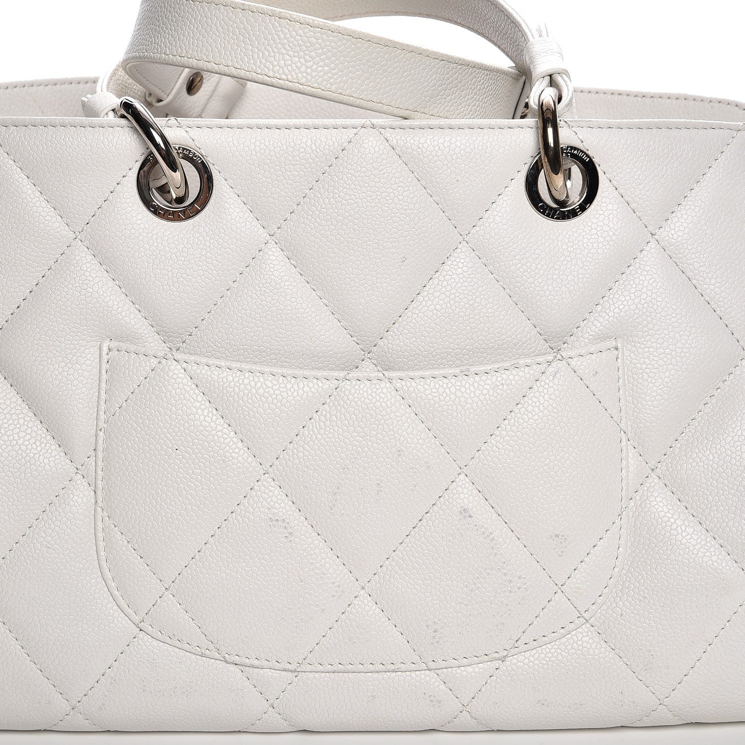 Chanel Soft Caviar Quilted CC Timeless Tote White 11 of 15