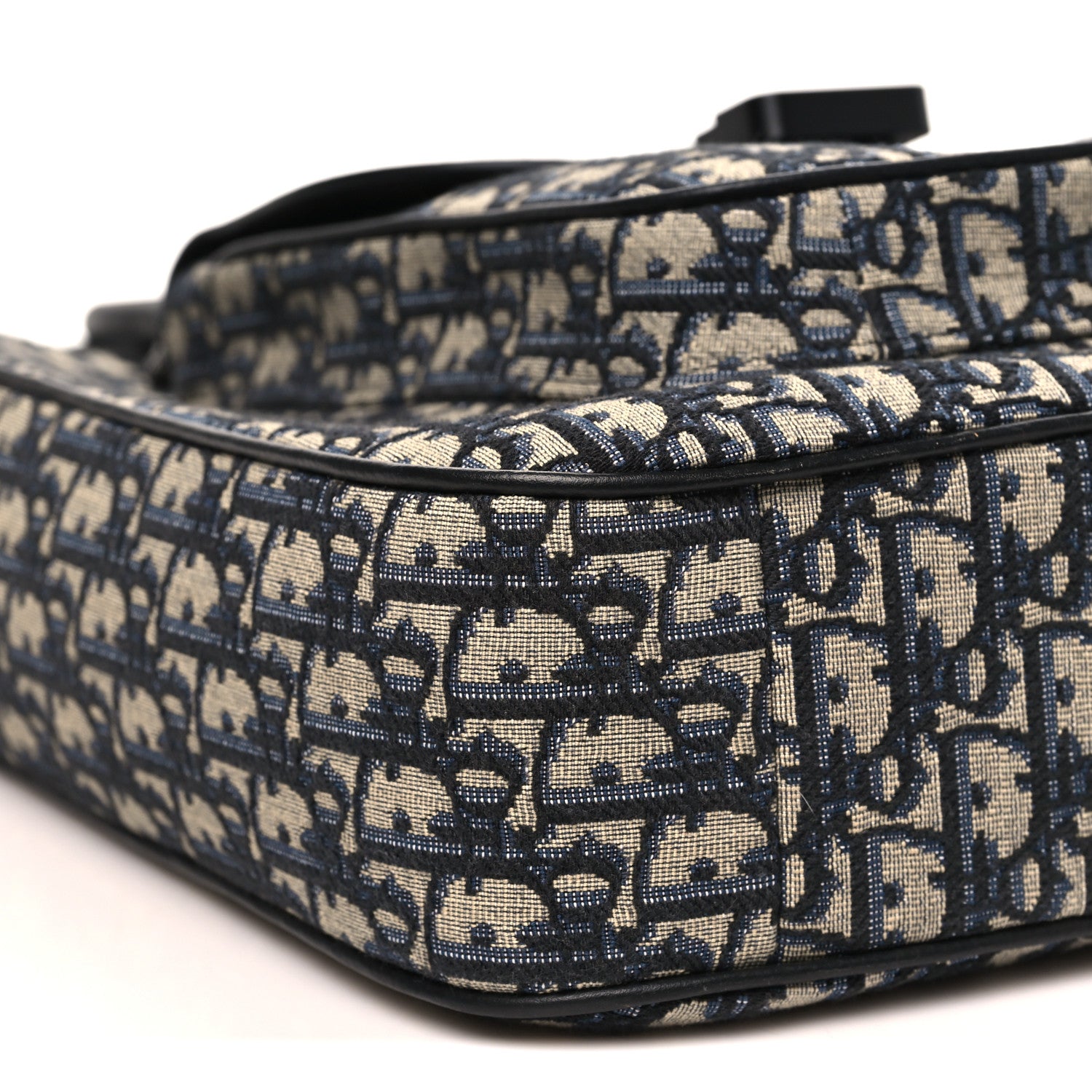 Christian Dior Oblique Saddle Tote Beige Black 8 of 10