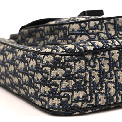 Christian Dior Oblique Saddle Tote Beige Black 8 of 10