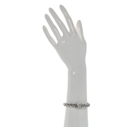 David Yurman Sterling Silver 18K White Gold Diamond 9mm X Wheat Bracelet 2 of 5