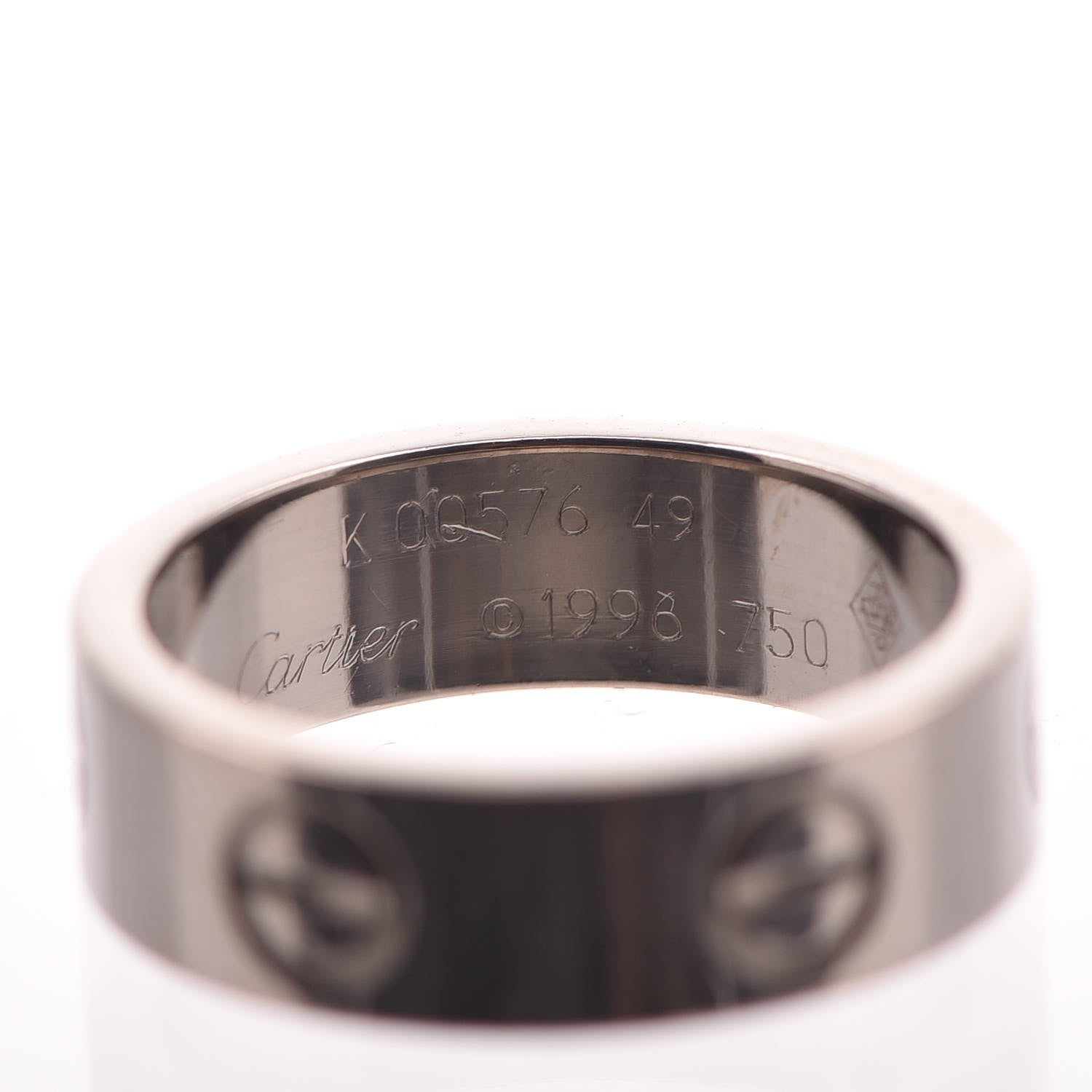 Cartier 18K White Gold 5.5mm LOVE Ring 49 4.75 4 of 4