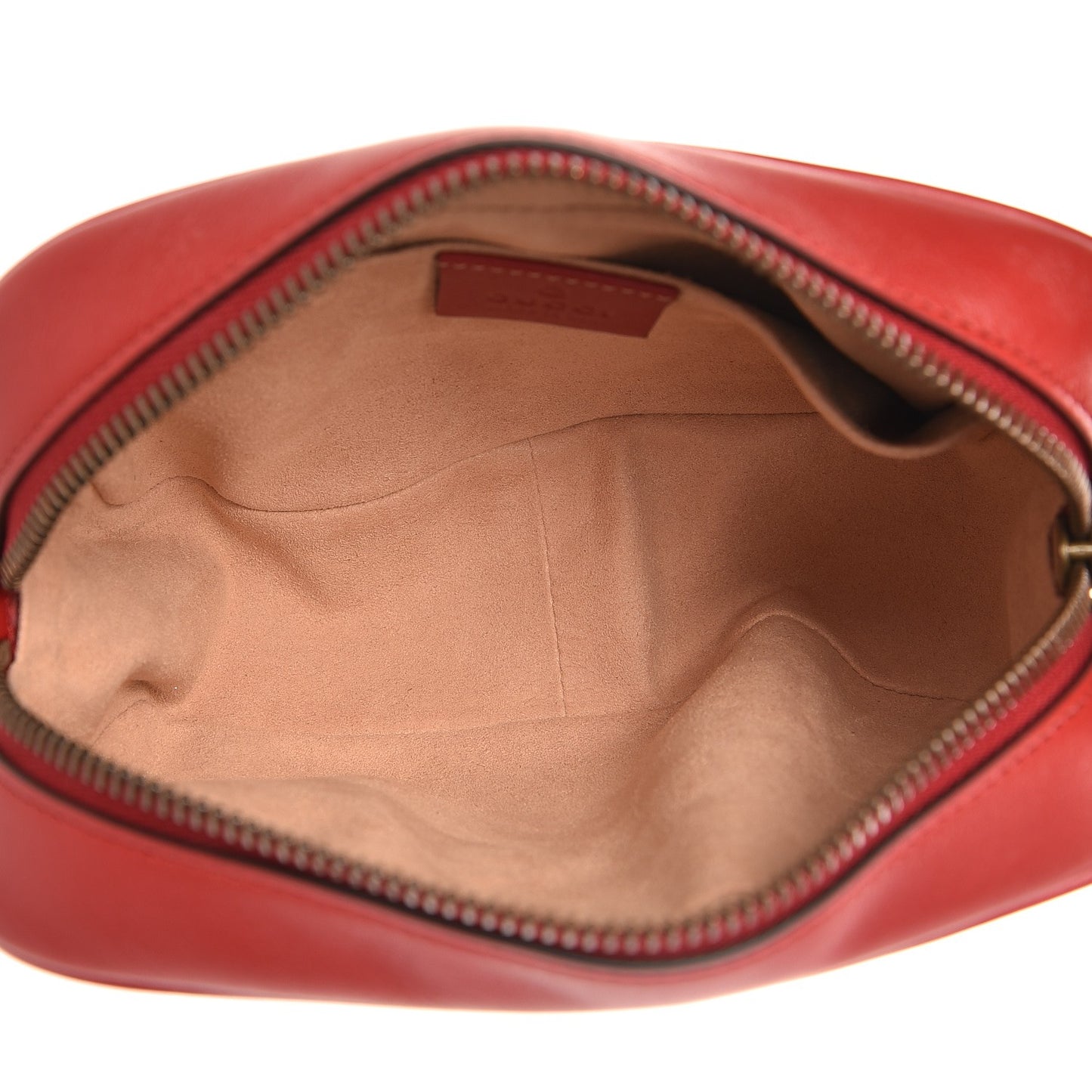 Calfskin Matelasse Mini GG Marmont Wrist Wallet Hibiscus Red