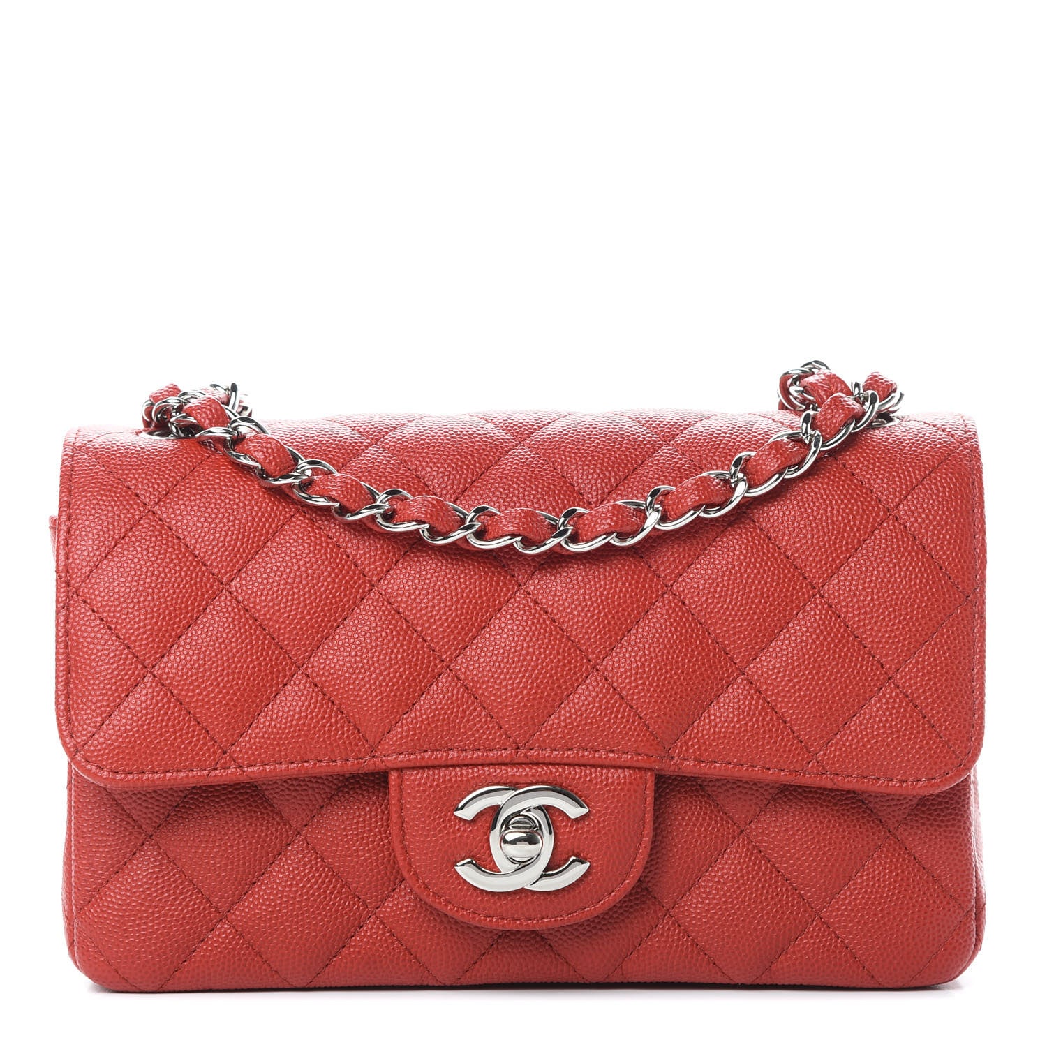 Chanel Caviar Quilted Mini Rectangular Flap Red 1 of 10