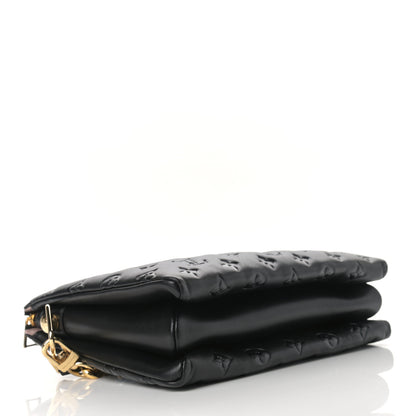 Louis Vuitton Lambskin Embossed Monogram Coussin PM Black 4 of 8