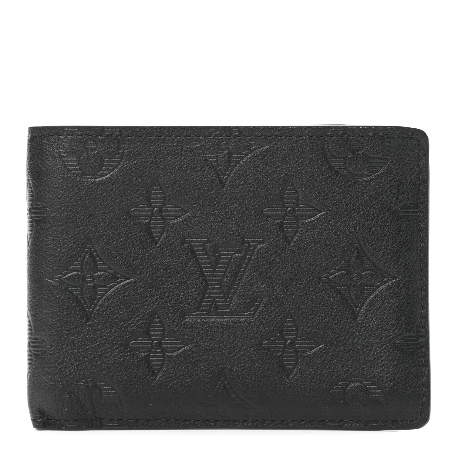 Louis Vuitton Calfskin Monogram Shadow Multiple Wallet Black 1 of 7