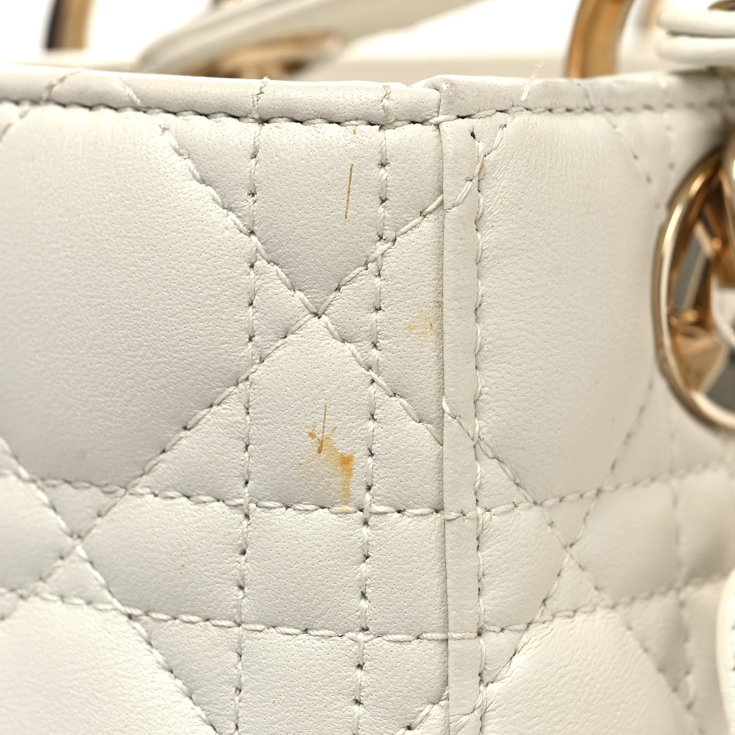 Lambskin Cannage Small My ABCDior Lady Dior White