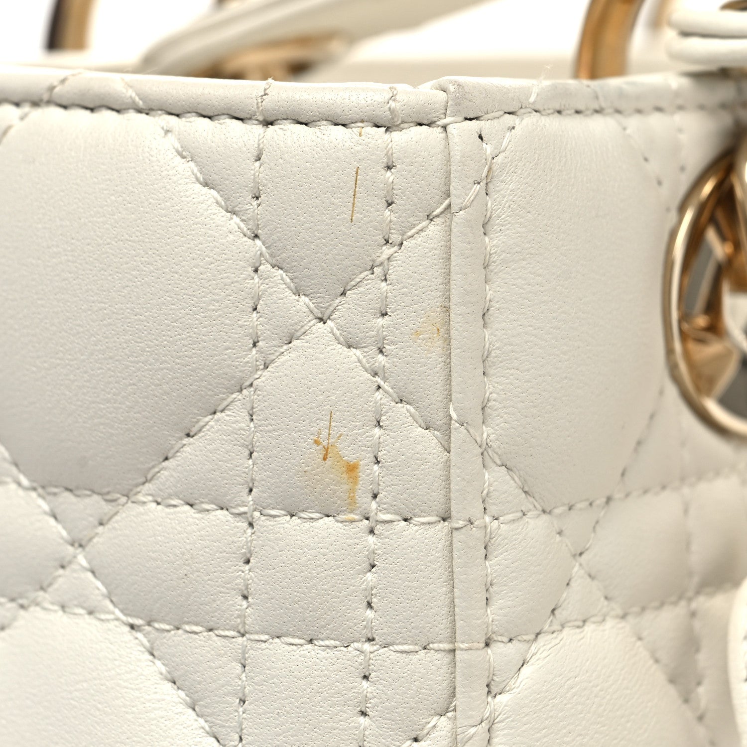 Christian Dior Lambskin Cannage Small My ABCDior Lady Dior White 13 of 13