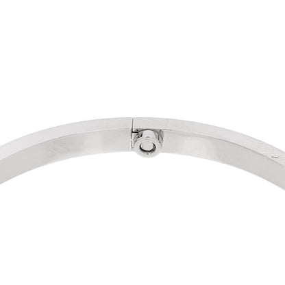 Cartier 18K White Gold Diamond Small LOVE Paved Bracelet 18 7 of 8