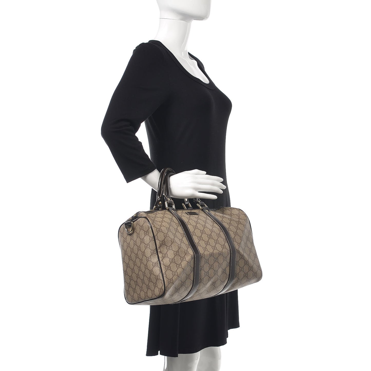 GG Plus Monogram Large Joy Boston Dark Brown