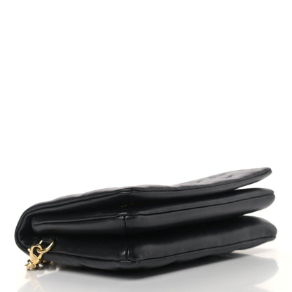 Louis Vuitton Lambskin Embossed Monogram Pochette Coussin Black 4 of 9