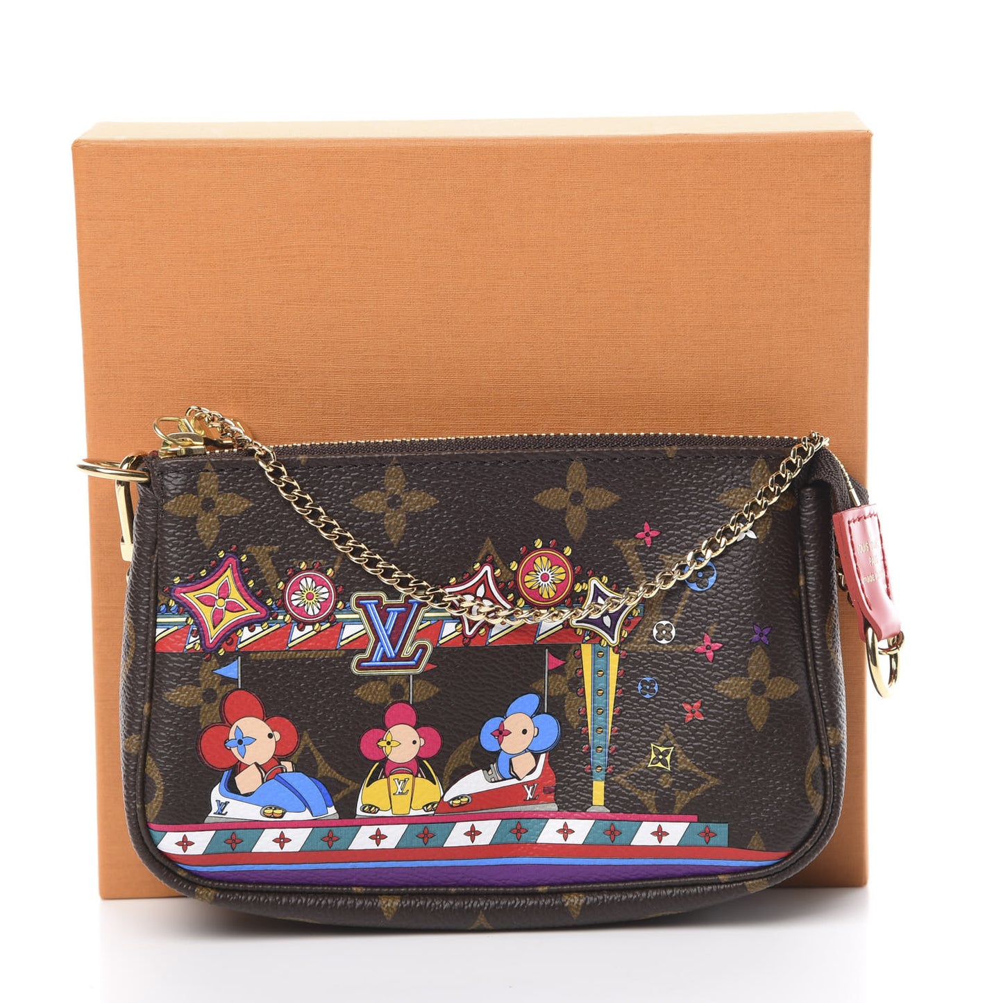 Monogram 2020 Christmas Animation Bumper Cars Mini Pochette Accessories Coquelicot