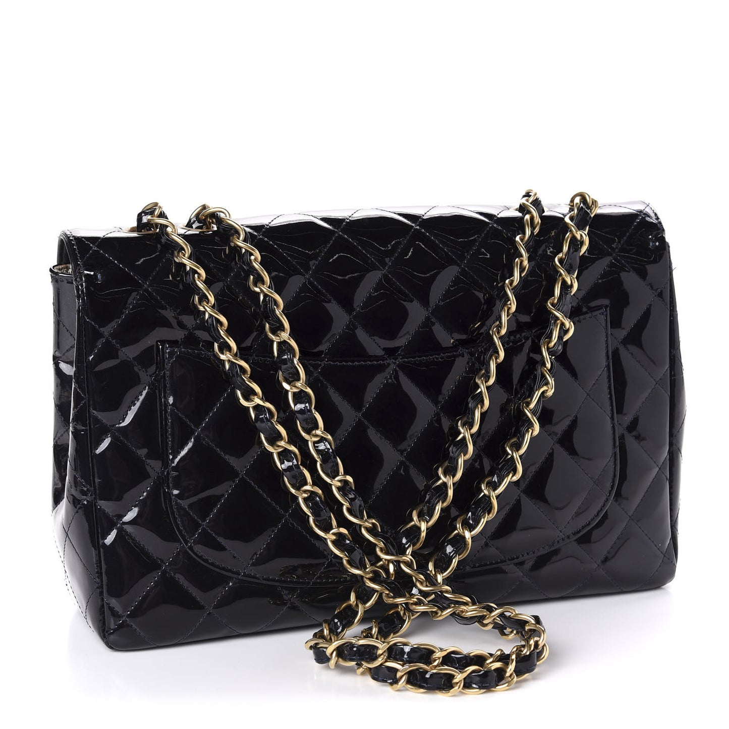 Patent Quilted Mobile Art Jumbo Single Flap Navy