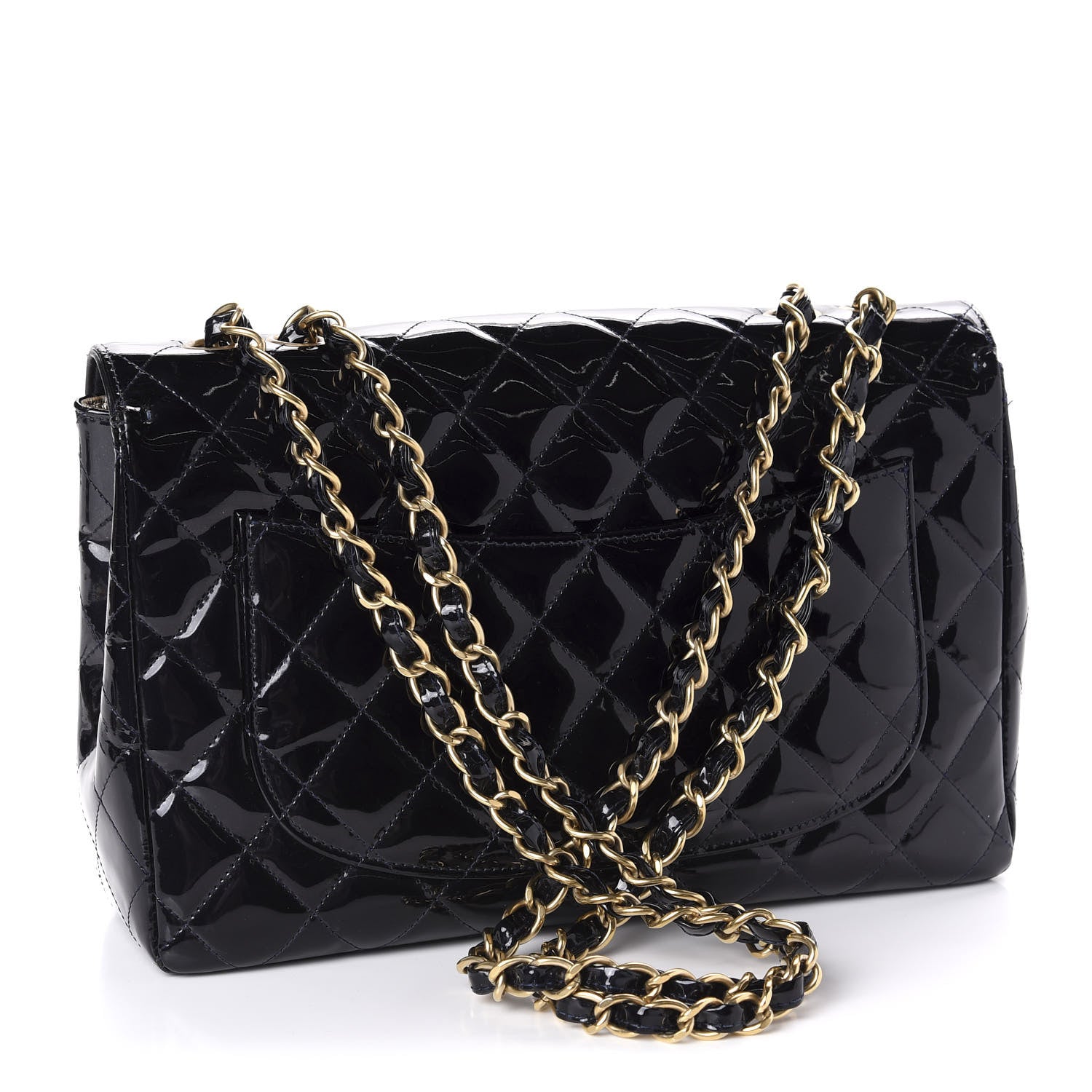 Chanel Patent Quilted Mobile Art Jumbo Single Flap Navy 3 of 11