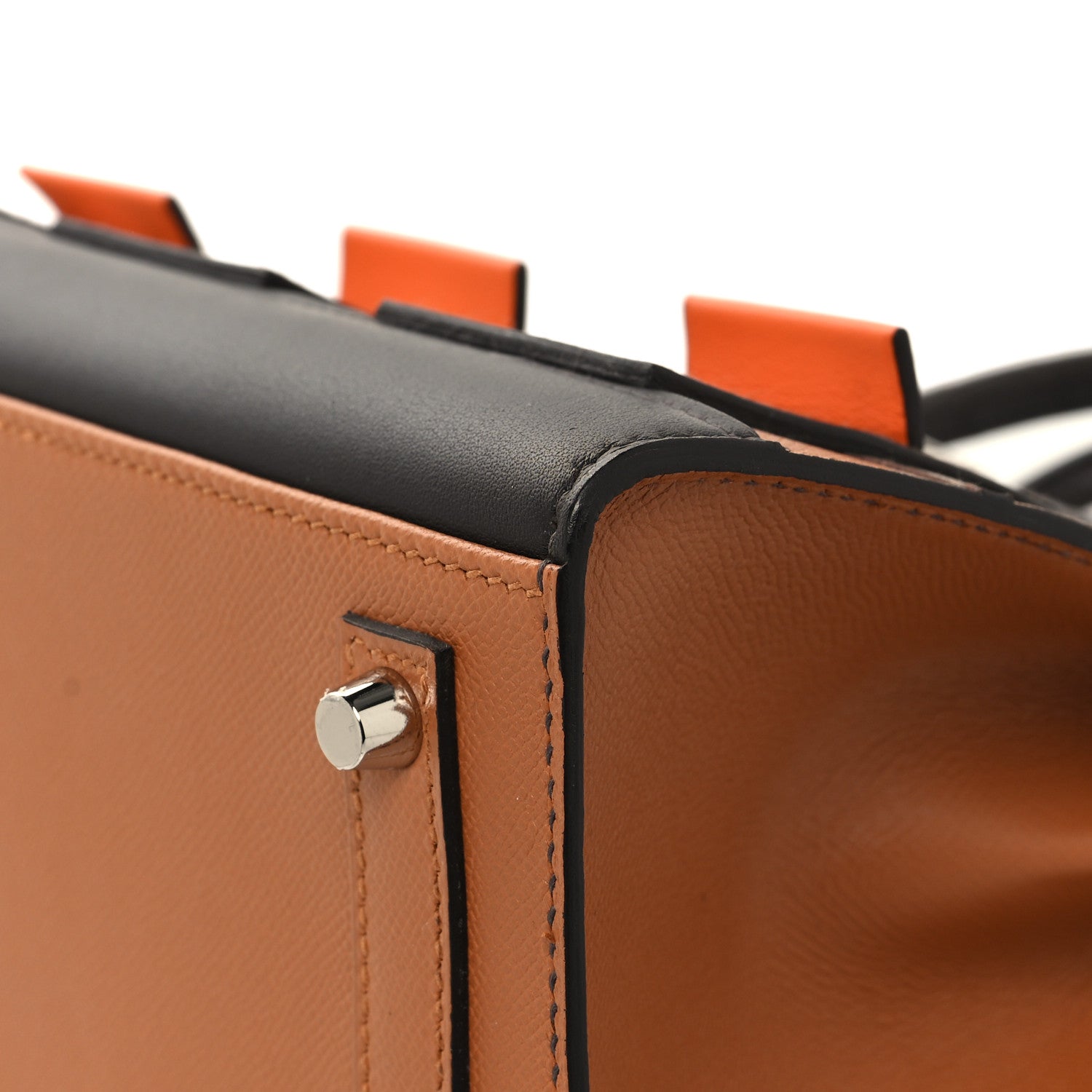 Hermes Madame Calfskin Matte Alligator Epsom Faubourg Day Birkin Sellier 20 Gold Ebene Orange 9 of 12