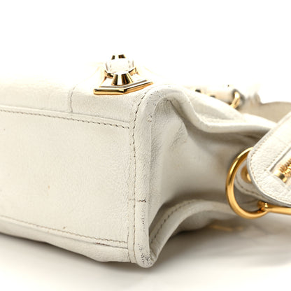 Balenciaga Chevre Gold Metallic Edge Hardware Mini City White 9 of 11